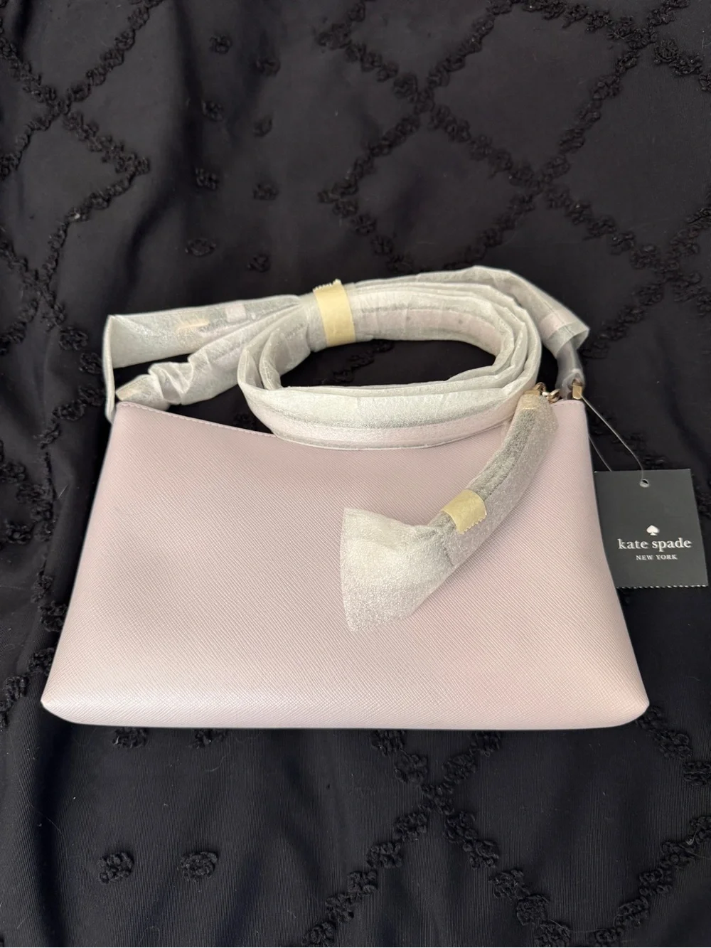 kate spade Pale purple Saffiano Crossbody Bag with Gold Logo